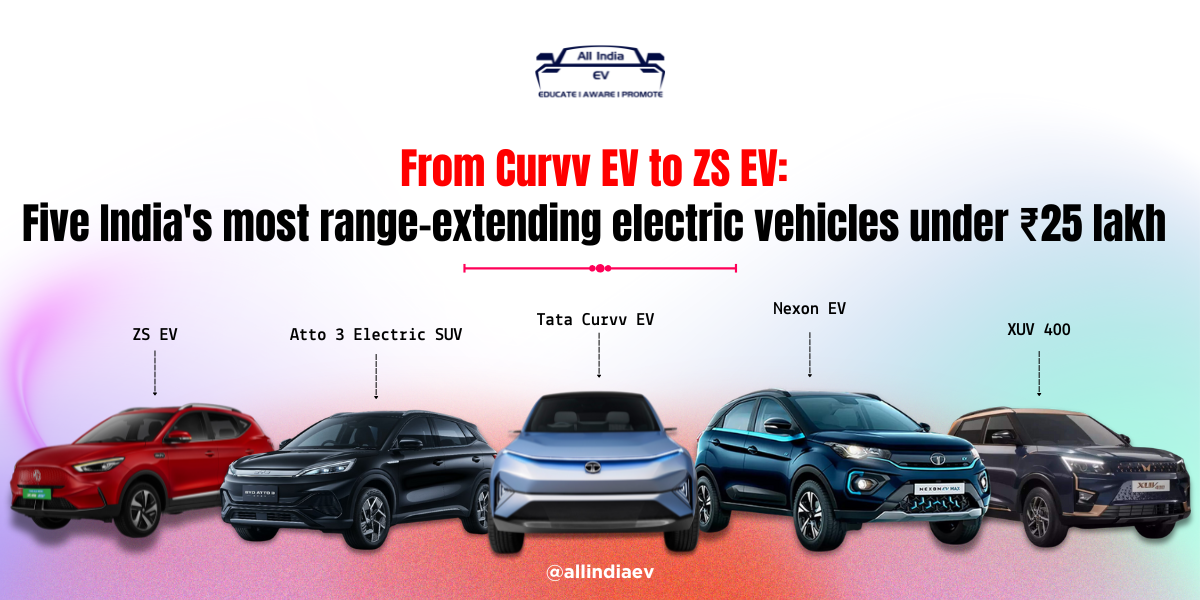 Curvv EV to ZS EV: India's 5 Best EV for Ultimate Mileage under ₹25 lakh