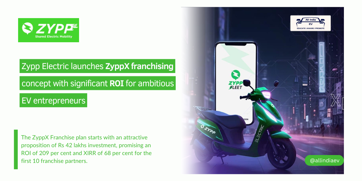 Zypp Electric Offers Franchise Plan for EV entrepreneurs